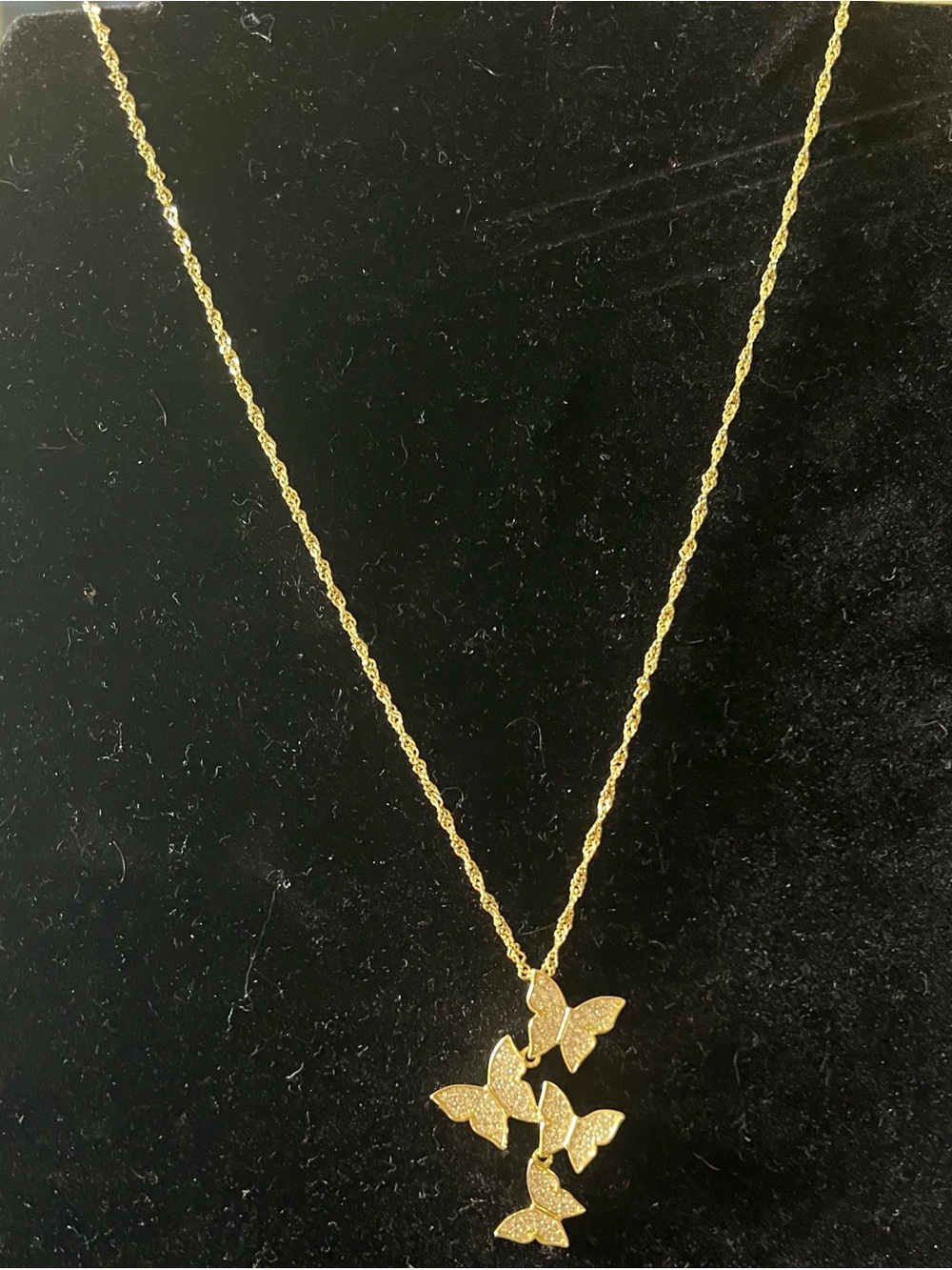 Vermeil 925 sterling silver Gold Butterfly Pendant Necklace - Women Jewelry